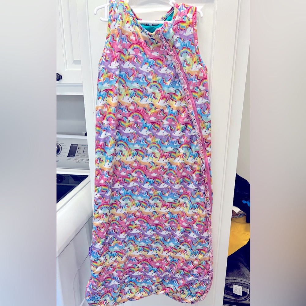 Posh Peanut Lisa Frank Markie ruffled sleeveless sleep sack. 1.0 Tog